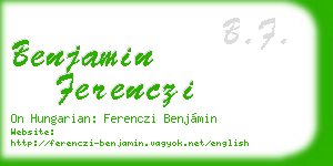 benjamin ferenczi business card